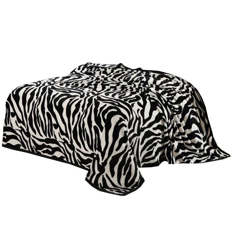 

Black White Leopard Print Blankets For Beds Soft Warm Flannel Sofa Throw Blanket Anti-Pilling Bedspread Office Car Cozy Bedding