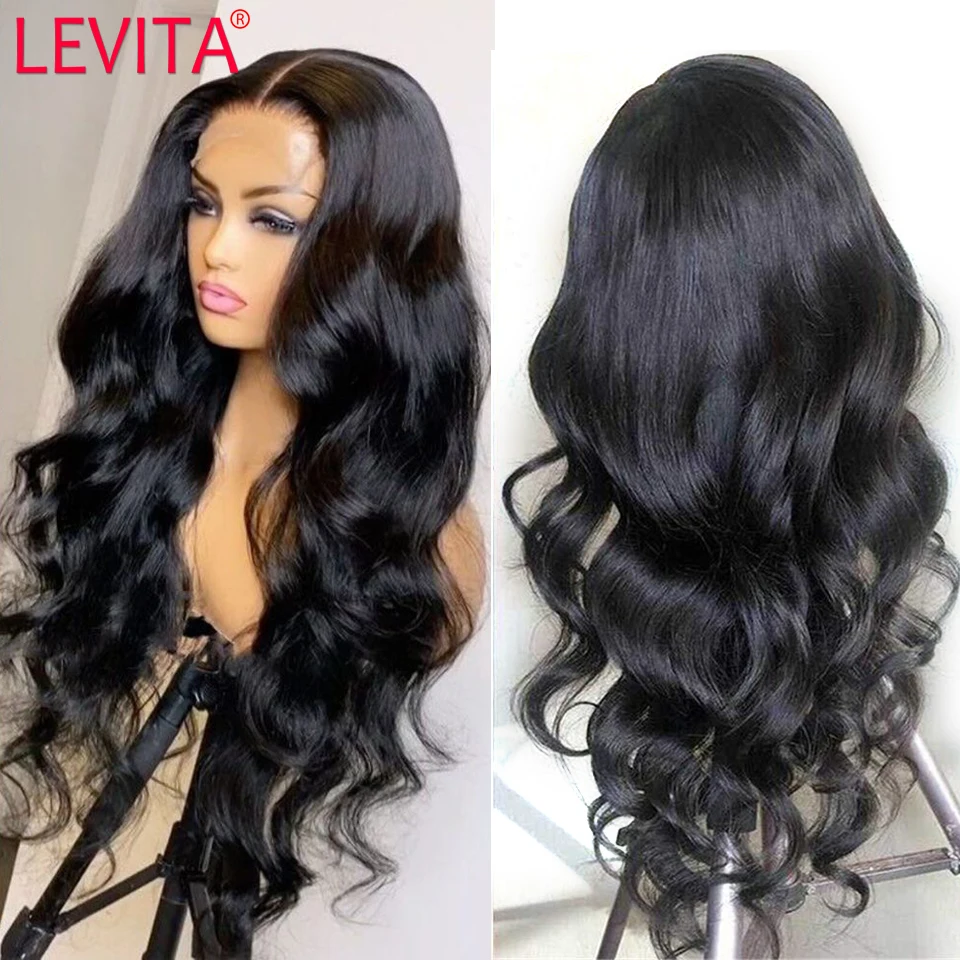 Glueless 30 Inch Body Wave Lace Front Wig PrePlucked 4x4 Closure Wig Brazilian T Part Lace Frontal Human Hair Wigs For Women