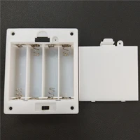 500pcslot 4 x 1 5v aa rectangular embedded battery holder storage box case shell with switch 4 slots 6v aa batteries cover