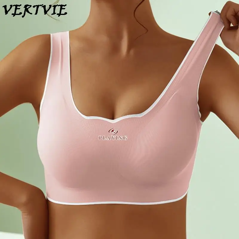 

Women Sports Yoga Bras Shockproof Sexy Bralette Seamless Comfort Lingerie Wire free Bralette Fitness Vest Sleeping Bra Underwear