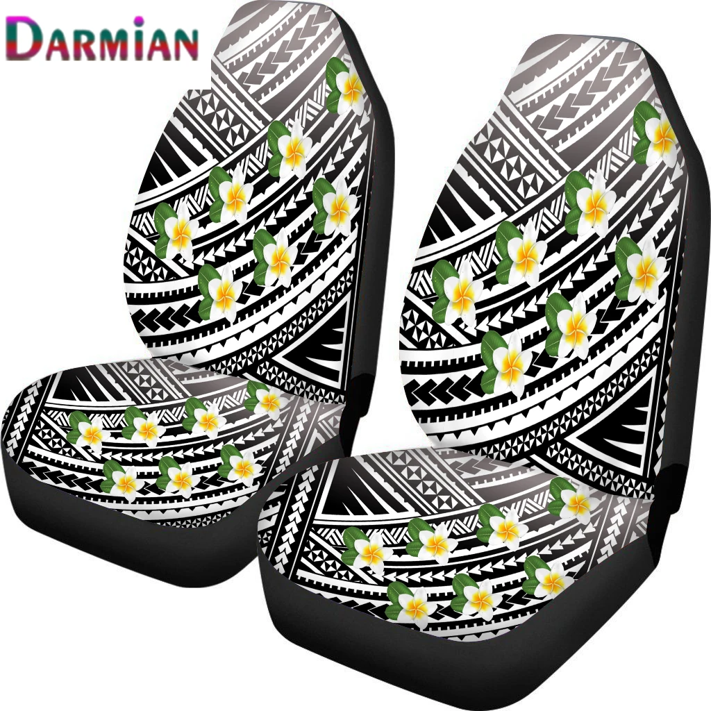 

Универсальный чехол на сиденье автомобиля DARMIAN, полинезийский принт плюмерии, модное украшение интерьера автомобиля, легко моющийся чехол ...