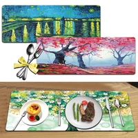 kitchen placemat coasters waterproof thermal insulation non slip high end design home decoration kitchen accessories