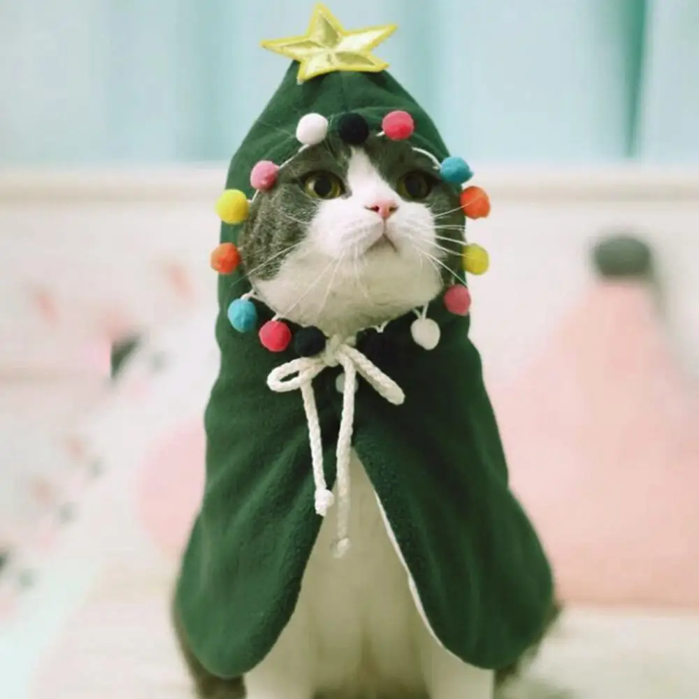 Накидка с красочными шариками для домашних животных Рождественский костюм кошки