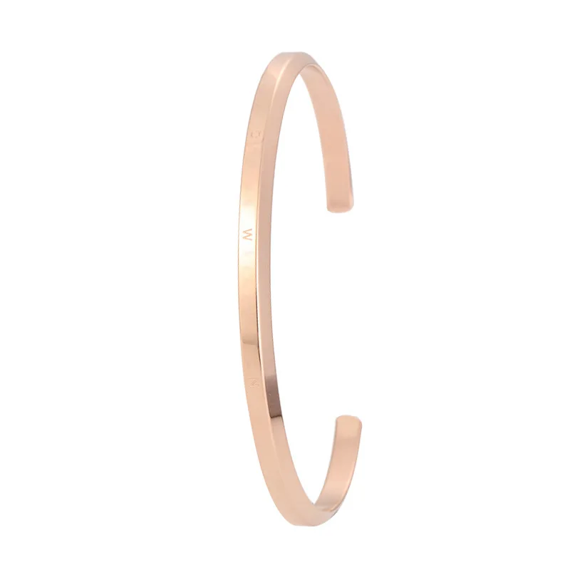 

Bracelet & Bangle Concise Wind Stainless Steel Narrow Version Men Women Rose Alertwall Titanium Steel Lovers Yes Bracelet