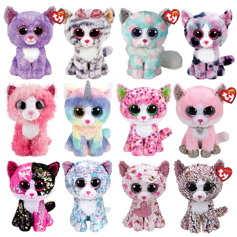 

Ty Beanie Glitter Eyes Plush Animal Doll Panda Unicorn Owl Soft Stuffed Toys Dog Cat Boos Bear Kawaii Baby Toys Kids Toys 15cm