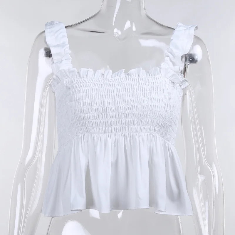 

Y2K Aesthetics Ruched Leopard Print Ruffles Cami Tops Cute Vintage Shirred Square Collar Backless Crop Top Summer Tanks