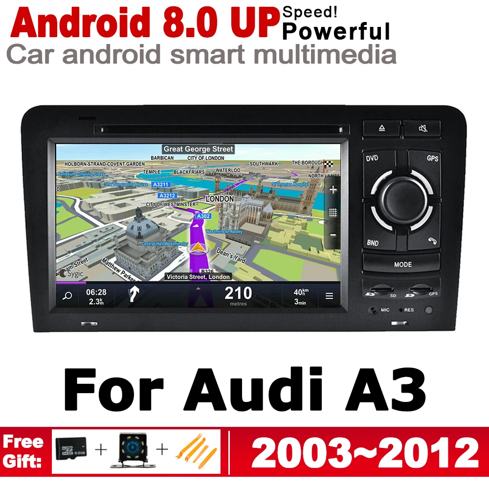 7 &quotHD ips DSP стерео Android 8 0 до автомобиля DVD GPS Navi Map для Audi A3 P S3 2003 2012 2 DIN