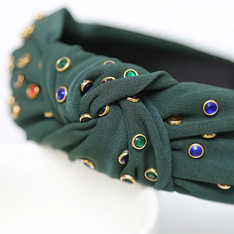 Обруч Стразы Однотонный женский мягкий однотонный Бандаж с широкими краями