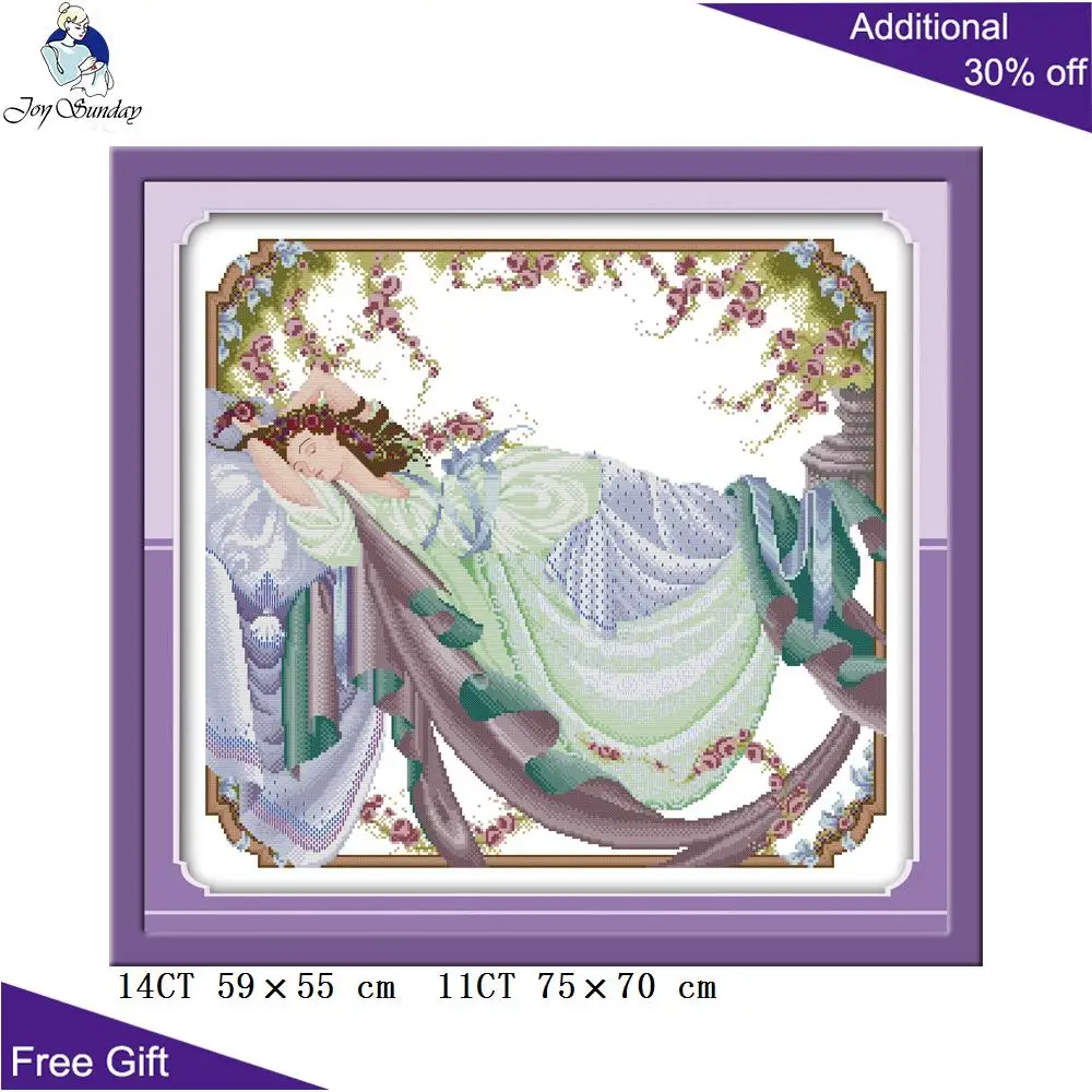 Joy Sunday-Beauty Beads Вышивка крестиком Счетный и штампованный домашний декор Спящая