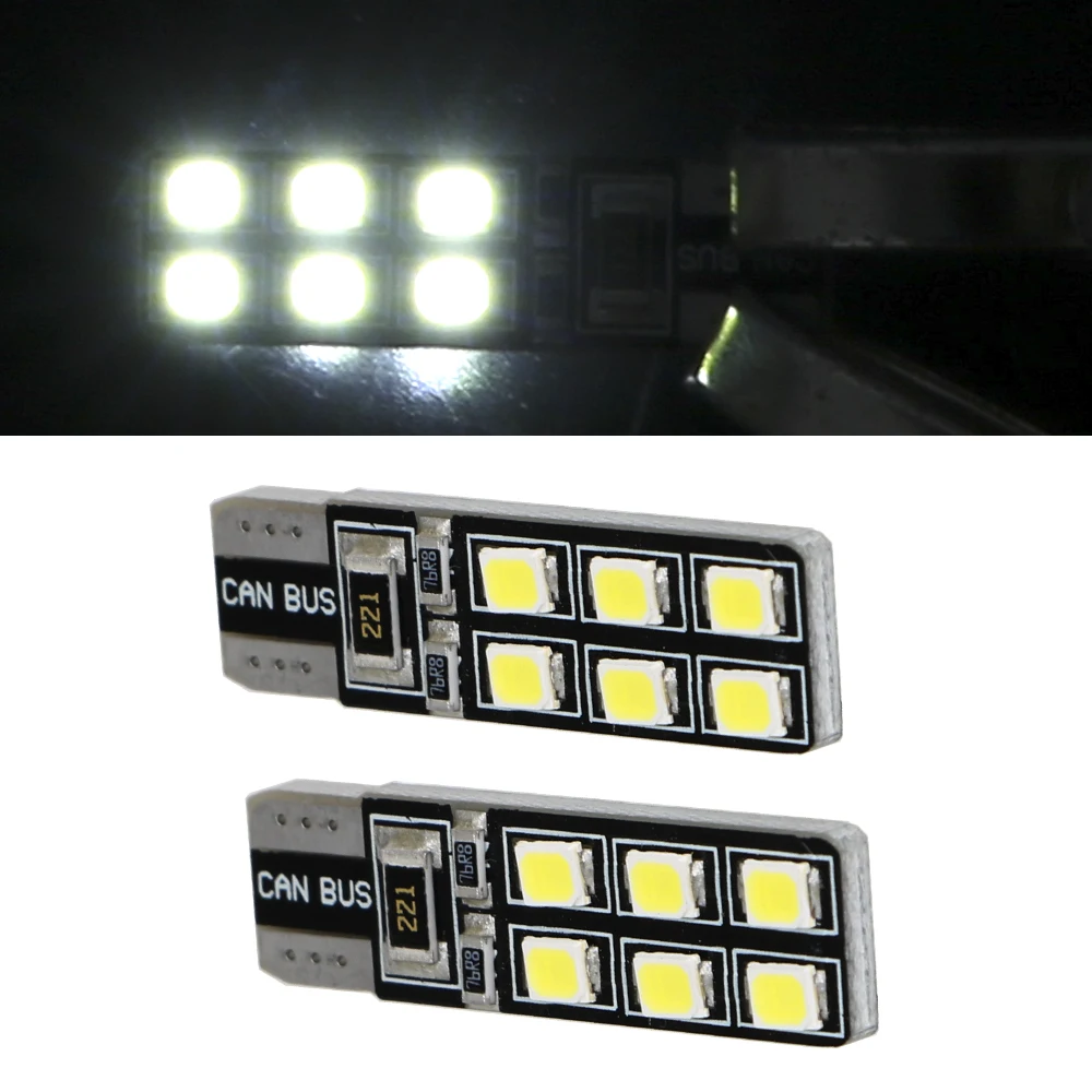 

LEEPEE 12SMD Turn Signal Lamp Signal Lamp Car Reading Light Taillight 2pcs white Car LED Bulb Car Styling Side Marker Lights T10