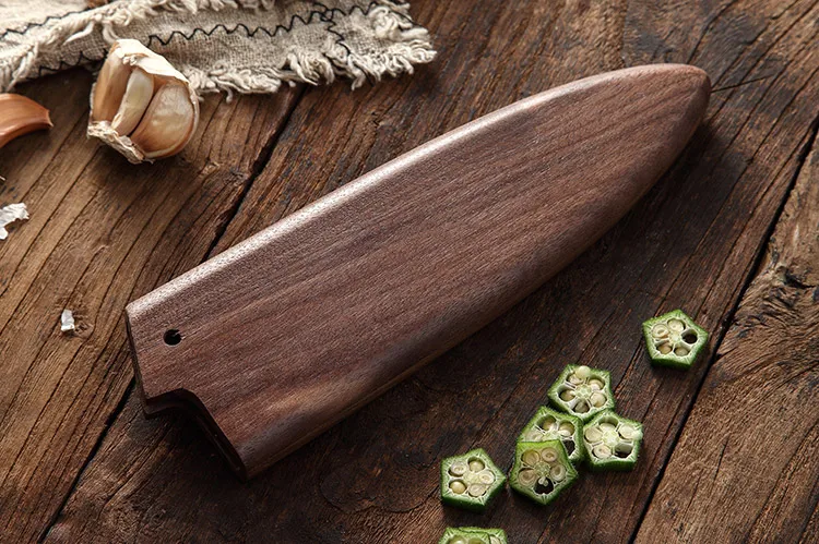 180mm wood sheath Черный Массив ореха Магнитный ножны японский стиль нож рыба нож для суши - Цвет: 180mm wood sheath