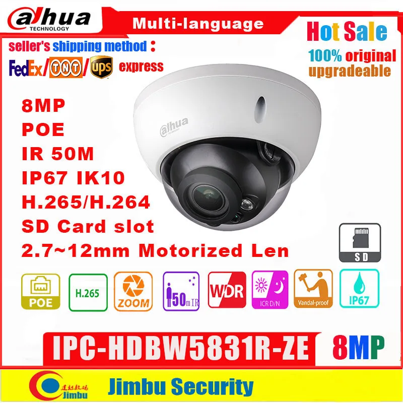 Dahua-cámara IP 4K de 8MP, IPC-HDBW5831R-ZE, EPoE, IR50m, H.265, 2 lentes motorizadas,...