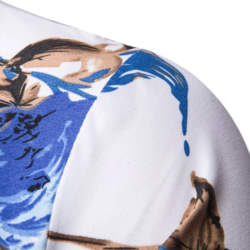 Aoliwen Brand Summer 2021 New long Sleeve Shirts Men Clothes  Men Shirts Fit Ethnic Style Tribal Print long Sleeve Shirt