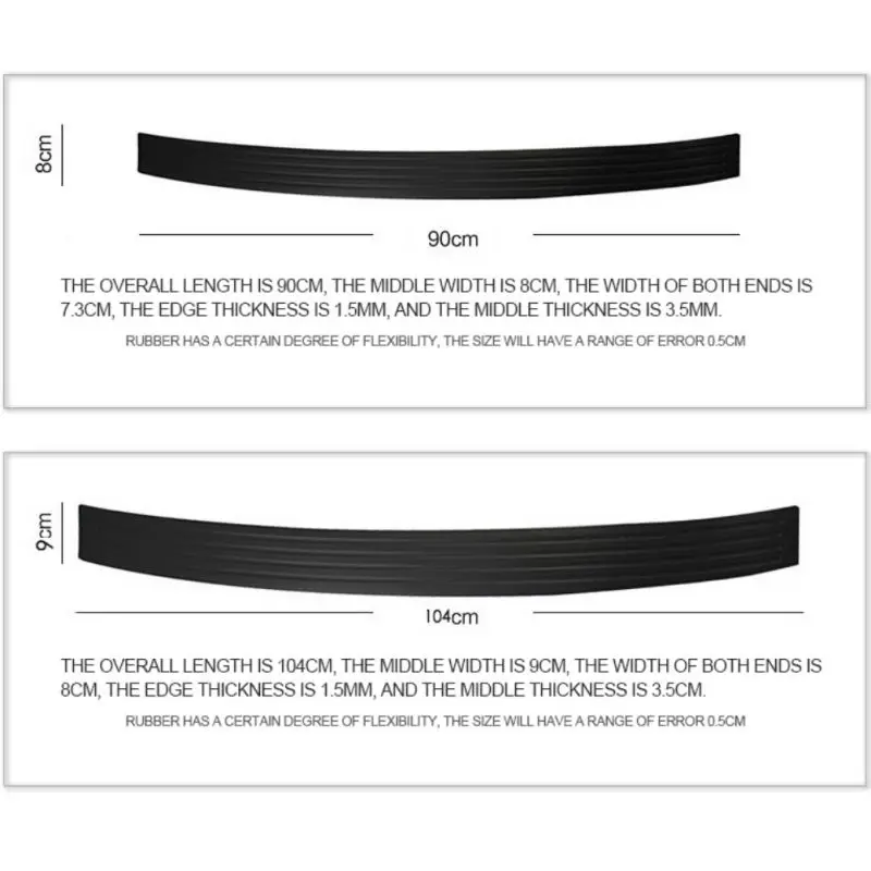 

Universal Non Slip Car Trunk Door Sill Plate Protector Rear Bumper Guard Rubber Pad Trim Cover Sticker Strip Car Styling
