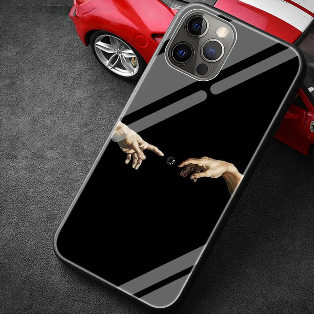 

Plaster Statue David Aesthetic Art Glass Phone Accessories Cover Case for iPhone 12 11 Pro MAX 8 7 6 6S Plus XS Soft Edge Shell