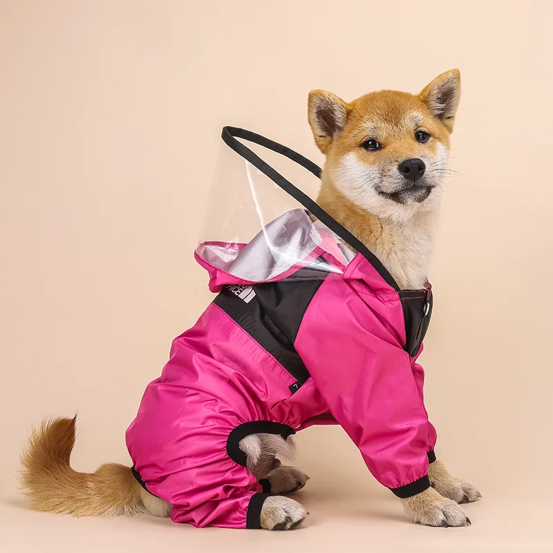 

Pet Dog waterproof Raincoat with Hood Trans French Bulldog Clothes Coat Cat Costume for Small Large Dogs Pet Accessories