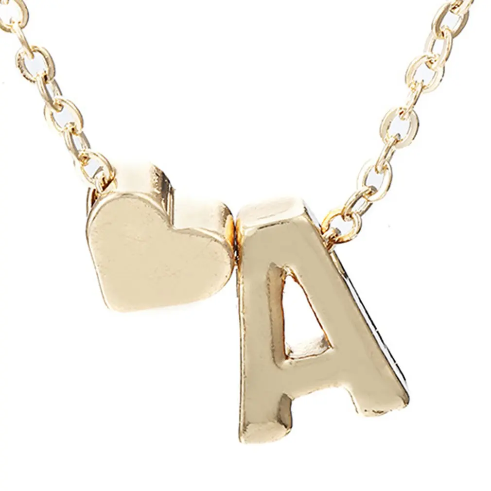 Простое Персиковое ожерелье в форме сердца с буквенным принтом элегантный