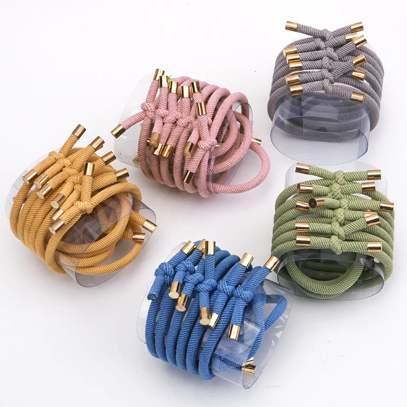 Простая однотонная резинка для волос небольшая свежая металлическая пряжка с