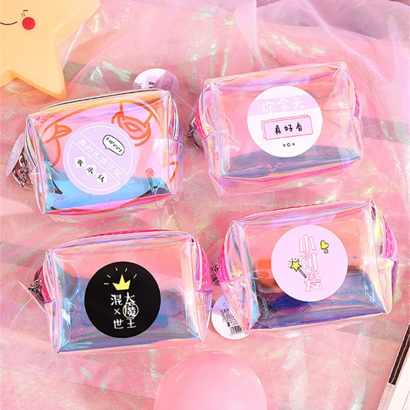 Transparent Laser PVC Small Purse Ladies Wallet Cute Card Holder Key Money Mini Bag Girl Fashion | Багаж и сумки