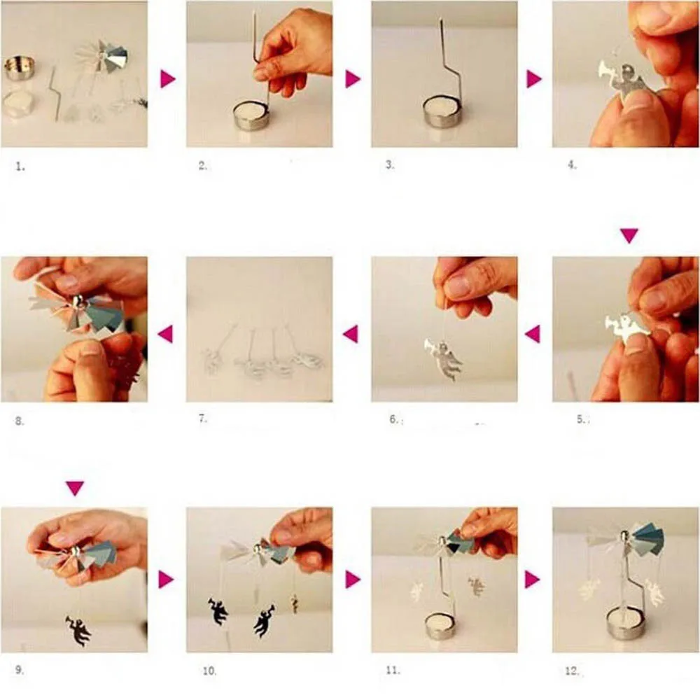 30 # Рождественский вращающийся металлический подсвечник горячая фотография