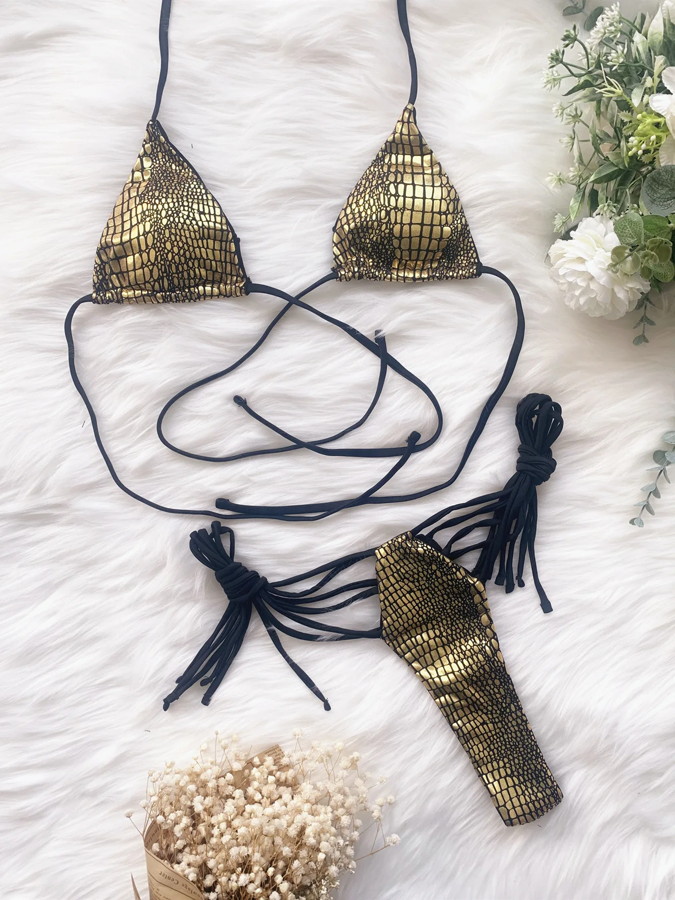 

Women Bikini Snake Bandage one-piece Set Bikini Sling Swimwear Beachwear Sexy Low Waist Swimsuit Female Bathing Swimming Suit
