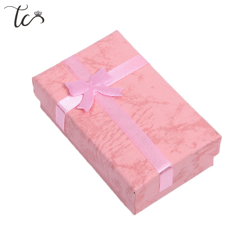 Бумажная коробка для безделушек колец органайзер ожерелий хранения серег