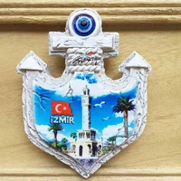 qiqipp turkey izmir kunak clock tower travel collection fridge magnets anchor travel souvenir magnets