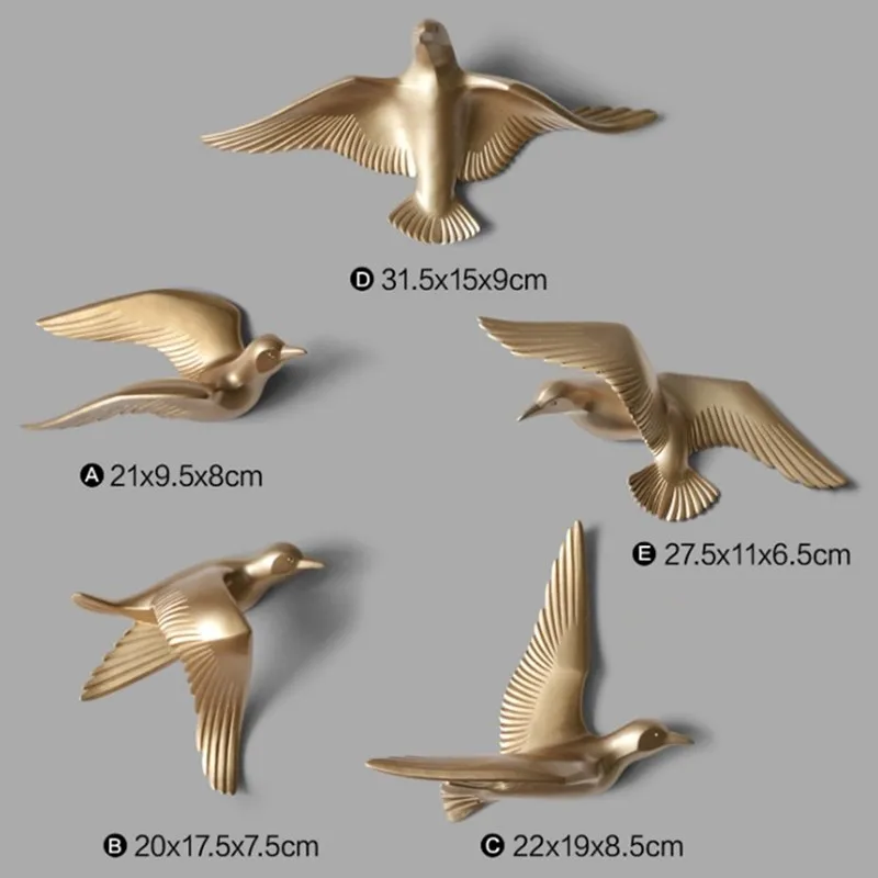 Европейский Креативный настенный подвесной светильник из смолы 3D Чайка птица