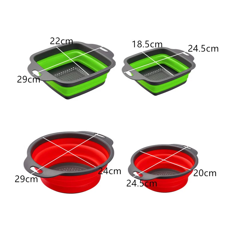 Кухонные аксессуары инструменты складная корзина для мытья фруктов и овощей