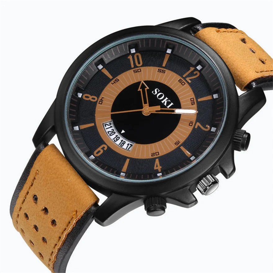 

Модные часы SOKI, мужские повседневные военные спортивные мужские часы, высококачественные кварцевые аналоговые наручные часы, мужские часы