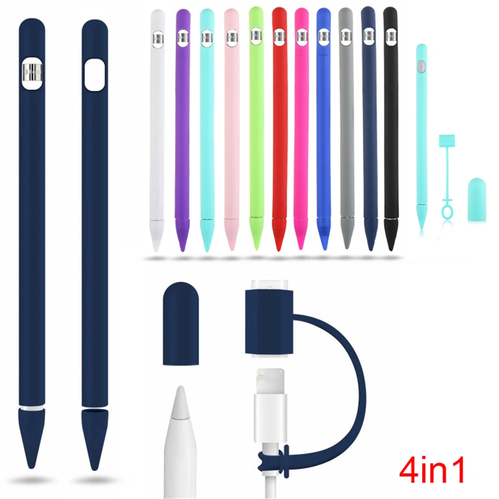 4 в 1 Мягкий силиконовый чехол карандаш для Apple Pencil St IPad I Pad Tablet Touch Pen Stylus защитный