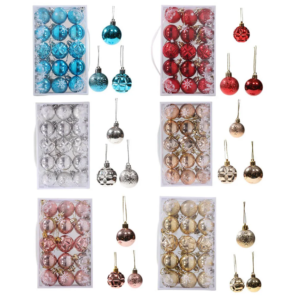 

15pcs/box Hanging Ball Christmas Baubles Ornaments Set Tree Pendants Decoration Gift Balls Plastic Home Christmas Decoration