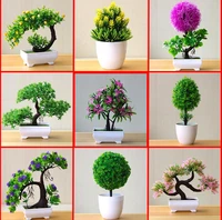 1pc artificial plants bonsai small tree pot plants fake flowers potted ornaments for home decoration hotel garden decor