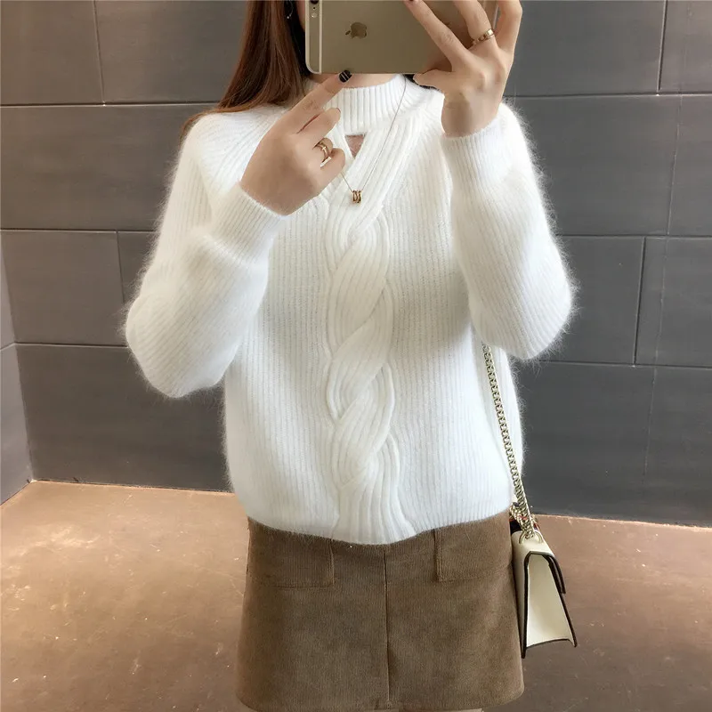 Новинка 2019 осенне-зимний женский пуловер теплые свободные свитера высокое