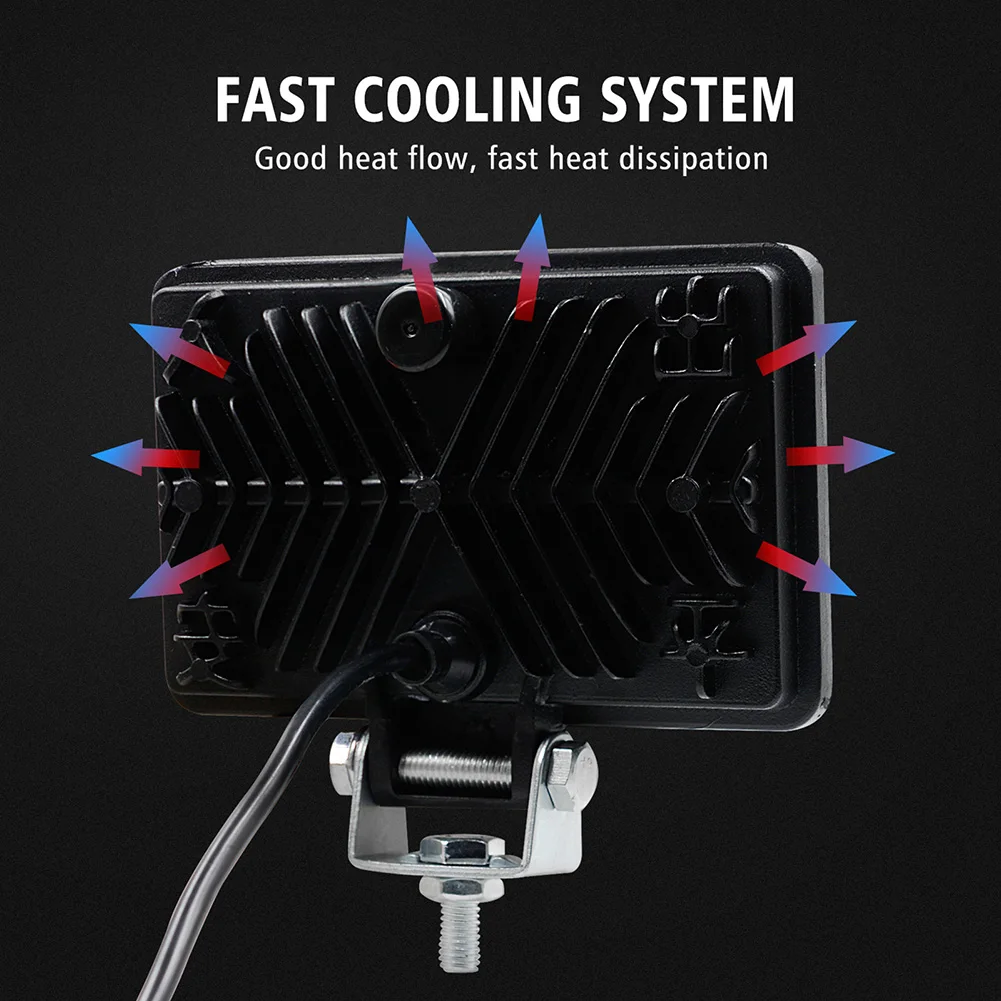 

High Quality 2Pcs 30W Work Lights DC12-80V 6500K Flood LED Light Bar Waterproof LED Pods for Offroad Truck ATV SUV Drop ship