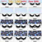 Накладные ресницы оптом 50100 шт Бесплатная DHL Visofree ресницы с фокусным расстоянием 25 мм ресницы пушистые Faux Cils натуральных длинных 3D норковые ресницы оптом