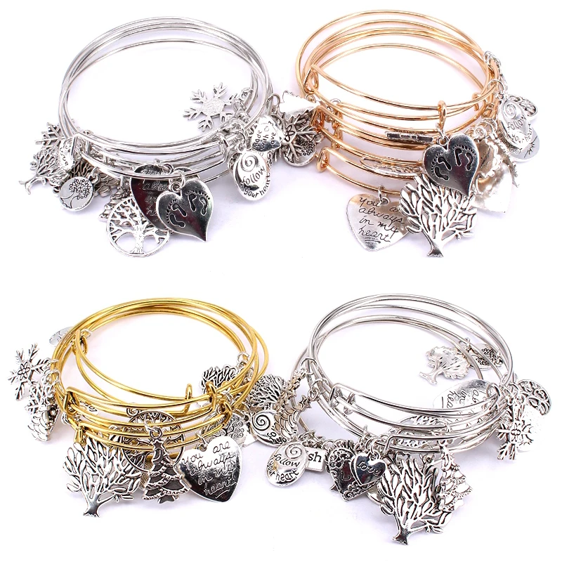 5 звеньев проволочные браслеты для женщин и девушек ювелирные изделия Смешанная