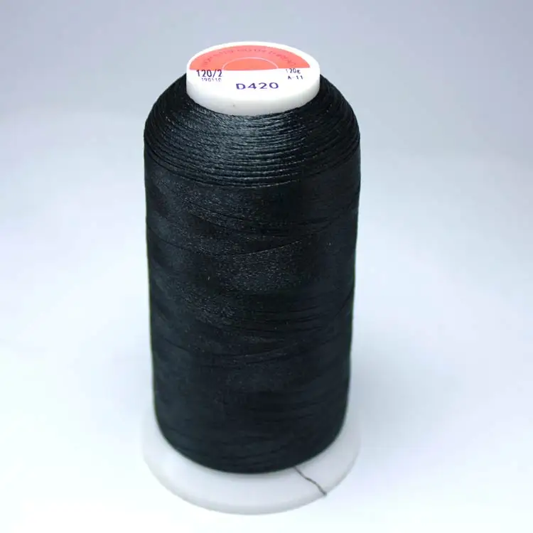 black 4000 ярдов кисточка нить намотка линия нить для вышивки 120D2 нити ручной вышивки кисточки швейная машина двойные нити 2 - Цвет: black