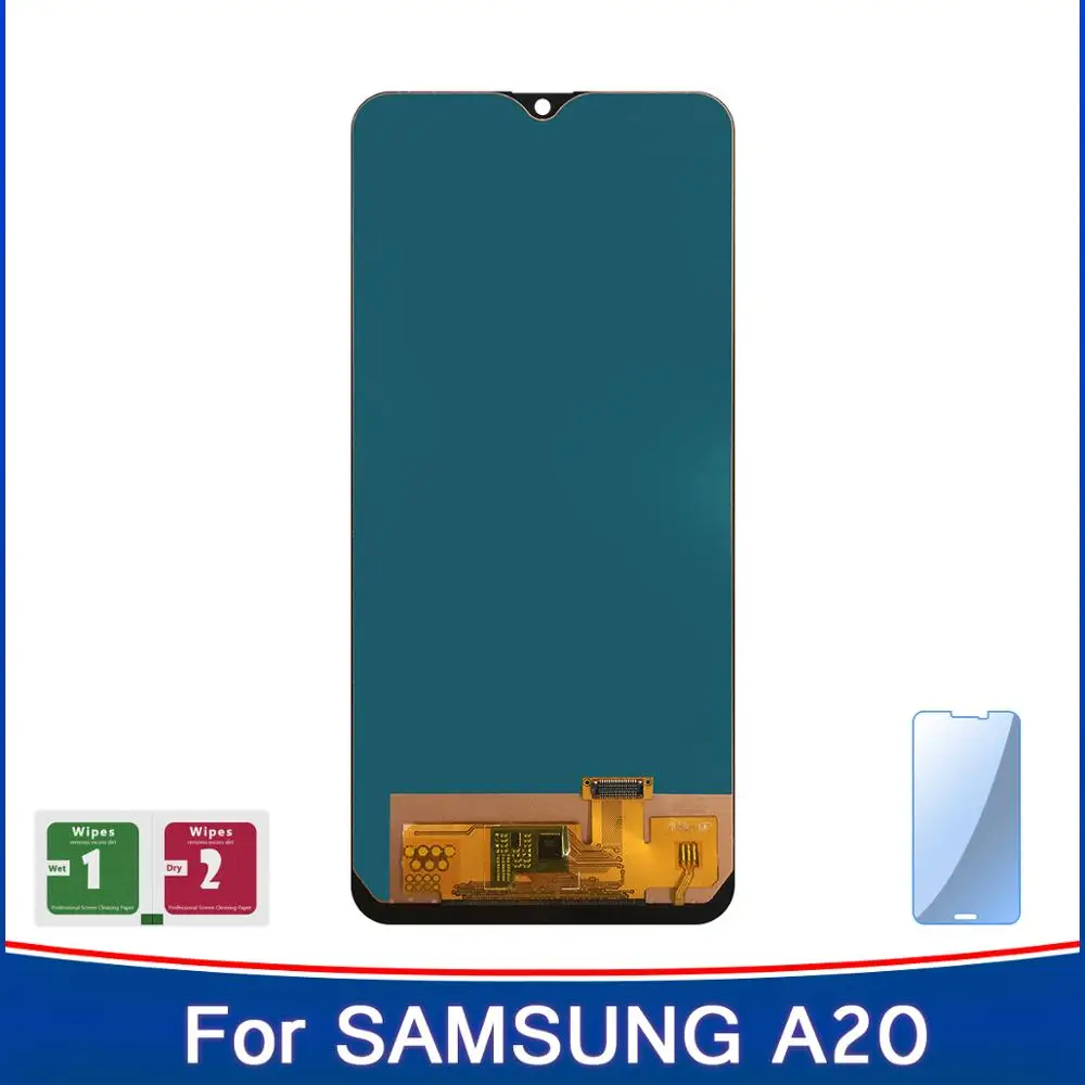 100% новый дисплей 6 4 &quotдля samsung A20 A205/DS A205F A205FD A205A для lcd сенсорный дигитайзер
