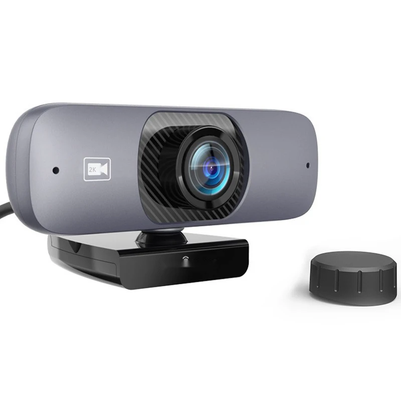 

Full HD Webcam, 1440P Computer Camera USB 2K Camera with Fixed Focus Drive-Free H.264 Compression for Computer / Laptop