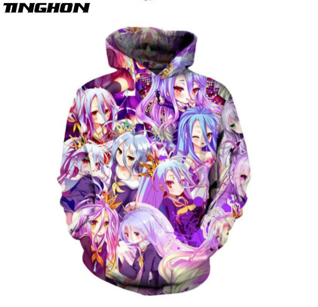 

Мужская толстовка с 3D принтом NO GAME NO LIFE, осенне-зимняя Роскошная толстовка унисекс, пуловер на молнии, Повседневная Уличная одежда