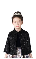 kids shiny lace sequins shawl wraps flower girls bolero shrug accessories princess cape party dress up