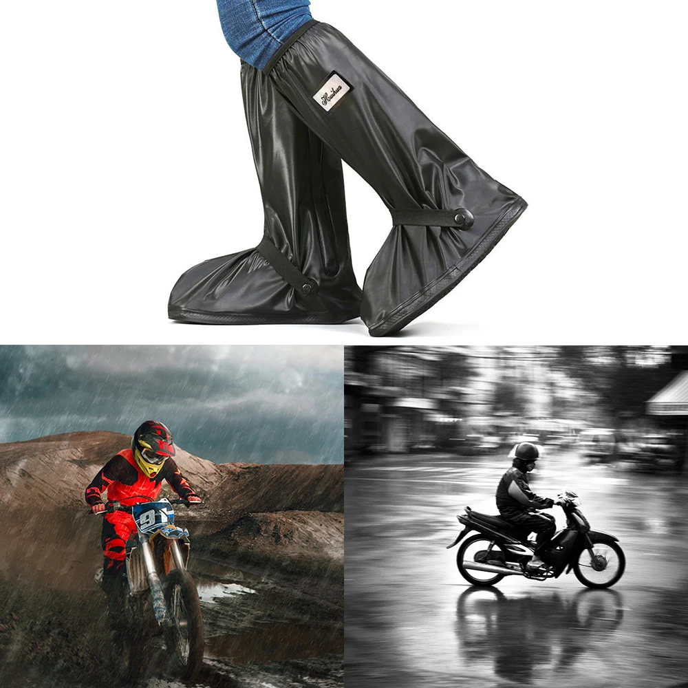 

Motorcycle Scooter Bike Rain Shoes Cover Waterproof and Windproof Shoe Covers Reusable Non-Slip Boot Covers Unisex For Rainy Day