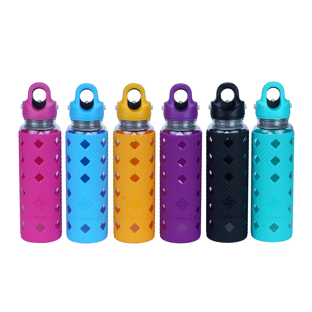 Amonze горячая Распродажа Стекло бутылка для воды с силиконовым рукавом пить воду