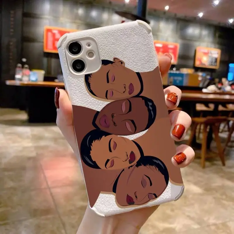 

Abstract art design sexy girl Phone Case Lambskin LeatherFor iphone 12 11 8 7 6 XR X XS PLUS MINI PLUS PRO MAX Shockproof coque