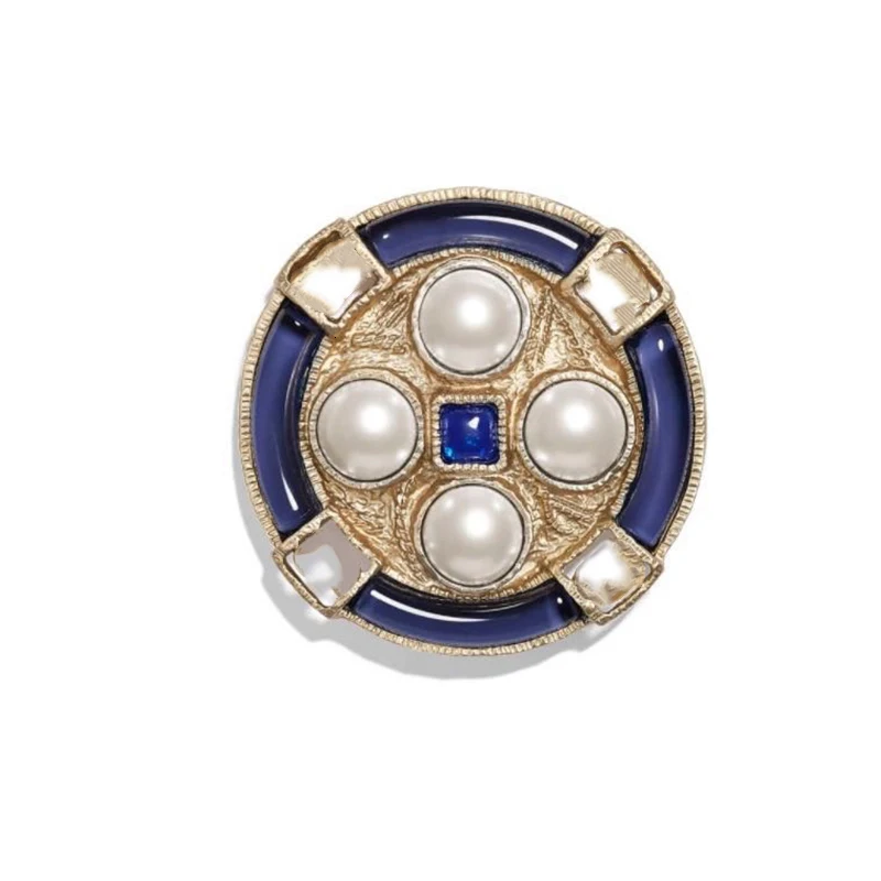 Hot Brand Fashion Jewelry For Women Blue Badge Brooches Party Sweater Brooche Signature C Name Stamp Navy Lifebuoy Brooches