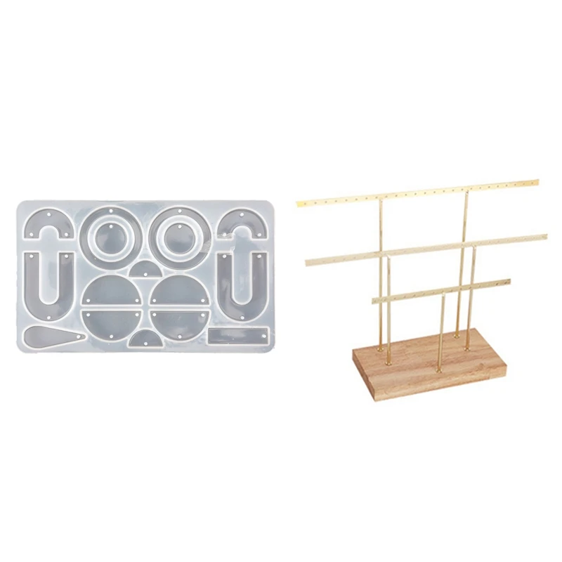 

Hanging Jewelry Display Rack Tree & DIY Crafts Earring Resin Mold Resin Geometric Earring Pendant Resin Silicone Mold