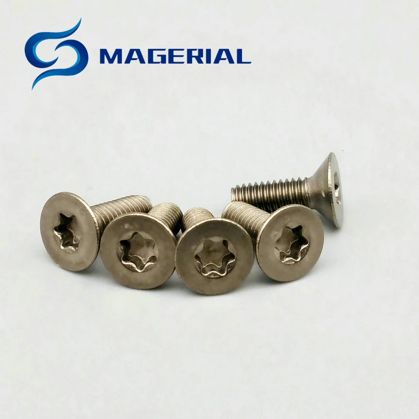 24 шт. потайная головка Torx Ti винты M1.6 M2 3 мм-6 мм титановый винт плоский привод Torx титановые болты Ti крепеж DIN912