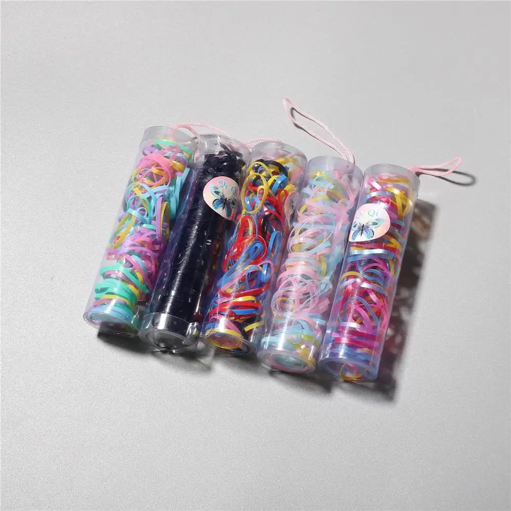 Резинки для волос Разноцветные девочек Одноразовые эластичные заколки хвоста