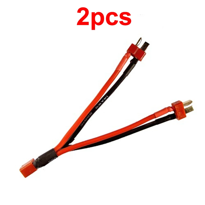 

2pcs Deans T Plug Series Harness Y Cable Extension Y Splitter Silicone Wire Parallel Battery Connector Line for RC Drone Adapter
